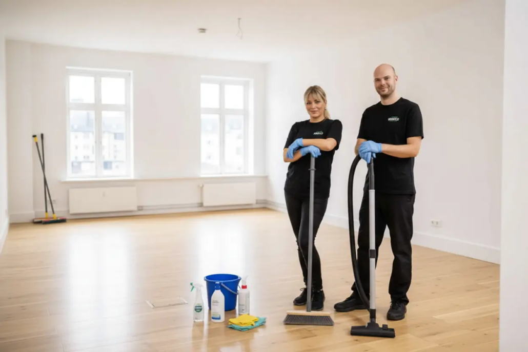 Medarbejder rengør kontor ved flytning