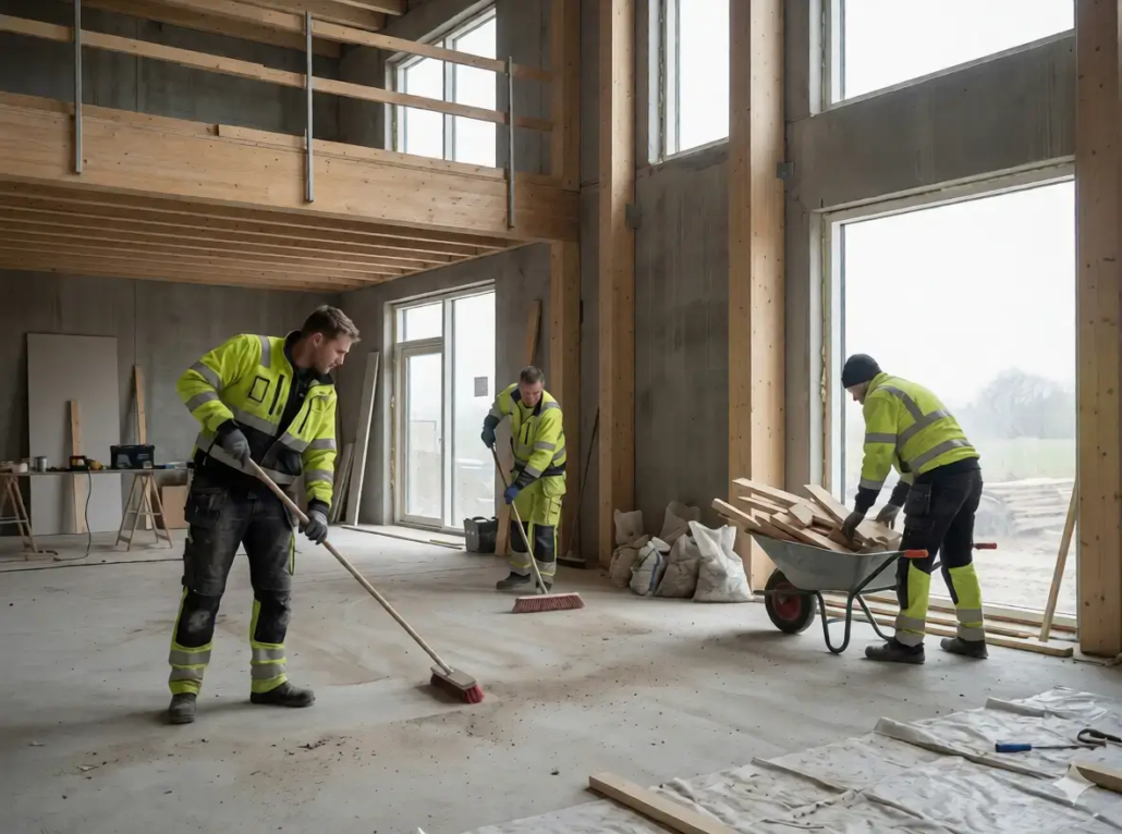 Håndværkerrengøring i Rødovre på byggeplads